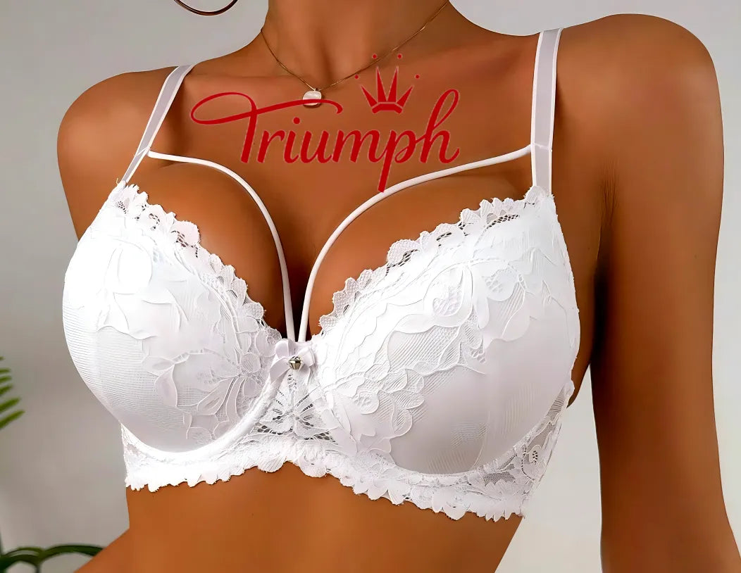 Triumph - (4 pezzi) Reggiseno a coppa intera con pizzo ricamato