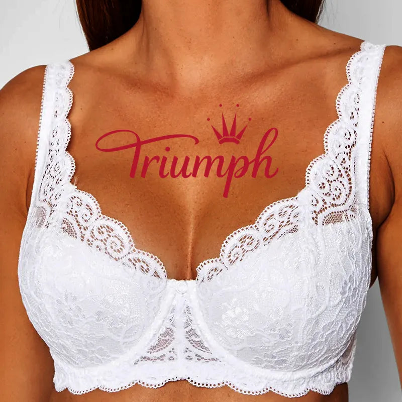 Triumph® 4 pezzi.✨💝Comodo reggiseno in pizzo con ricami floreali, taglie forti [75A-120F]
