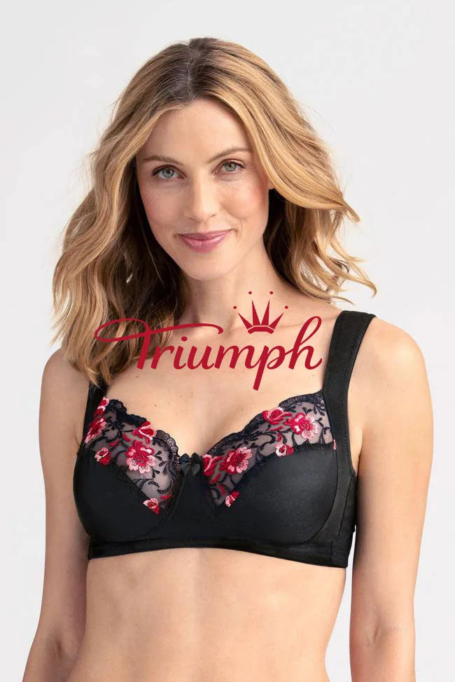 TRIUMPH - 4 pezzi (75A-110F) 💝Reggiseno bianco senza ferretto ricamato✨