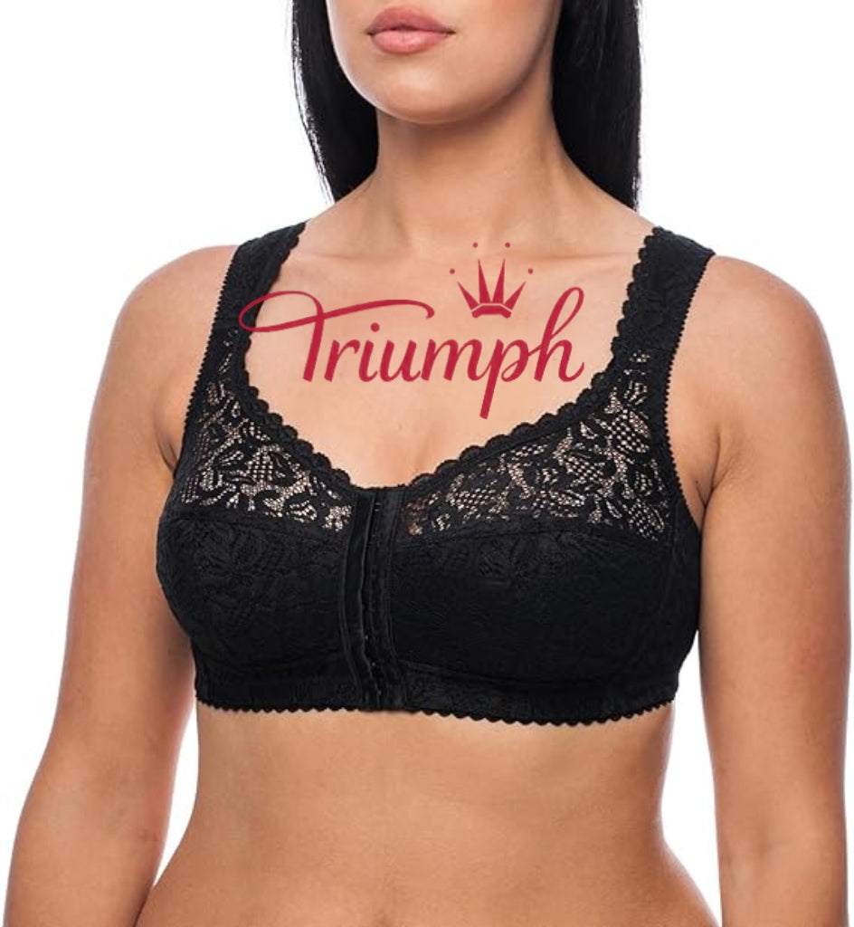 Triumph - (4 pezzi) Reggiseno senza ferretto, chiusura frontale, taglie forti