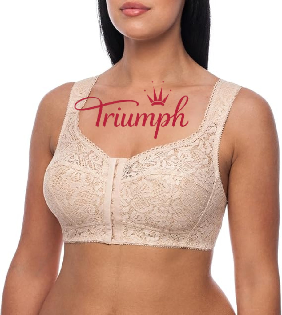 Triumph - (4 pezzi) Reggiseno senza ferretto, chiusura frontale, taglie forti