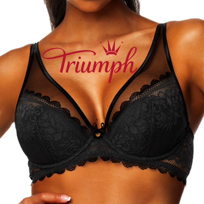 Triumph® 4 pezzi 💖 50% di sconto ✨ Nuovo modello 2024 reggiseno push-up sexy in pizzo con coppe grandi